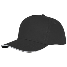 czarny, 5-panelowa czapka CETO