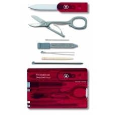 Victorinox SwissCard Classic czerwony transparentny 