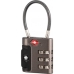 Kłódka na szyfr Victorinox TRAVEL SENTRY® APPROVED CABLE LOCK, szara  kolor szary