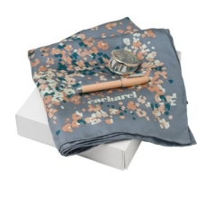 Zestaw CPBFG320 - lusterko CAG320 `Etincelle` + apaszka CFL320 `Etincelle` + długopis CSM3824 `Mini aquarelle Peche`