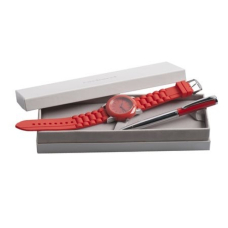 Zestaw CPBM257 – zegarek CMG2551 `Quatuor Red” + długopis CSC2574 ”Arc en ciel Red”