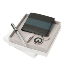 Zestaw CPBUW357 – pendrive CAU374 ”Wagram Black” + portfel CLW325 ”Caravage Pavot” + długopis CSR3574 ”Caravage Pavot”