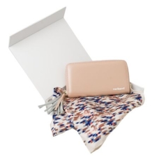 Zestaw CPFL321 - portmonetka CEL323 `Pompadour Rose` + apaszka CFS321 `Onde Bleu`