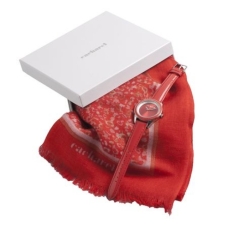 Zestaw CPFM206 - szal CFR206 `Giverny Red` + zegarek CMN2285 `Monceau Red`