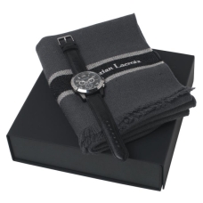 Zestaw LPEM570 - wełniany szal LFE536 Ruby + zegarek LMK570 Chronograph Instant
