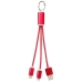 Kabel do ładowania 3w1 Metal z kółkiem na klucze