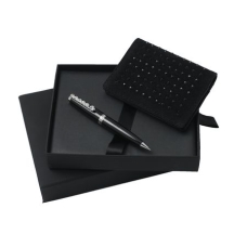 Zestaw Ungaro etui na wizytówki + długopis seria Goccia, kolor czarny    				                