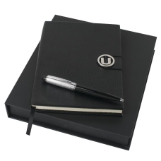 Ungaro Notes A5 Simply U + długopis Alceo, kolor czarny