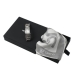 Zestaw apaszka Ungaro Monogramma Mini Grey/White + zegarek Goccia Silver, kolor srebrno-czarny    				                