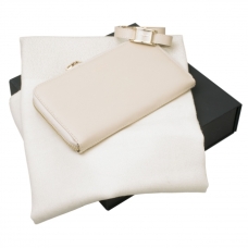 Zestaw Ungaro zegarek + portmonetka + szal seria Sienna Nude - Gold, kolor czarny    				                