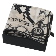 Zestaw Ungaro brelok Simply U + apaszka Pitone Cream, kolor beżowy    				                