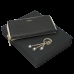 Zestaw Ungaro portmonetka Sienna Black - Gold + brelok Alba, kolor czarny    				                