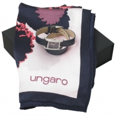 Zestaw Ungaro apaszka Alba + zegarek Sienna Blue - Silver, kolor czarny    				                