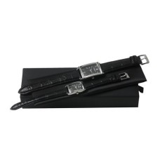 Zestaw Ungaro  zegarek Prestenza Men + zegarek Prestenza Lady, kolor czarny    				                