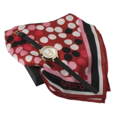 Zestaw Ungaro apaszka + zegarek seria Confetti Black, kolor czarny    				                